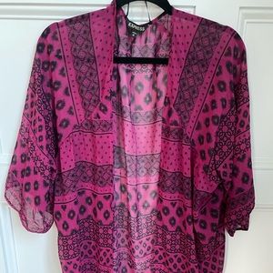 Fuschia and Navy kimono